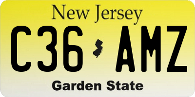 NJ license plate C36AMZ