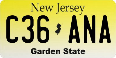 NJ license plate C36ANA