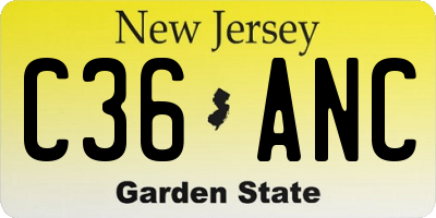 NJ license plate C36ANC