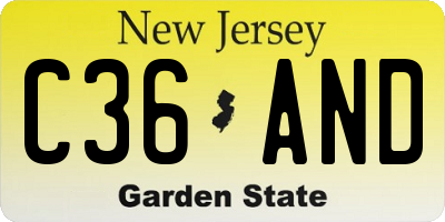 NJ license plate C36AND