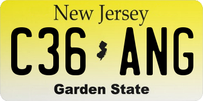 NJ license plate C36ANG