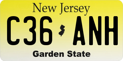 NJ license plate C36ANH