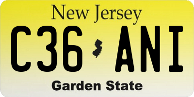 NJ license plate C36ANI