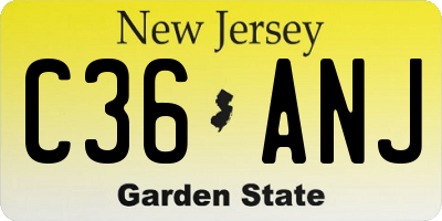 NJ license plate C36ANJ