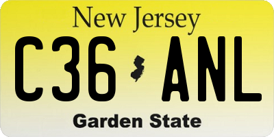 NJ license plate C36ANL
