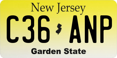 NJ license plate C36ANP