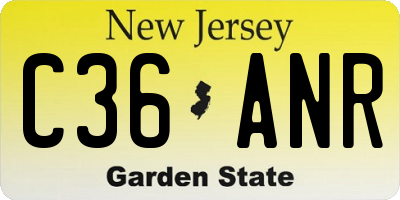 NJ license plate C36ANR