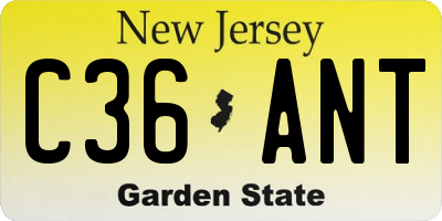 NJ license plate C36ANT