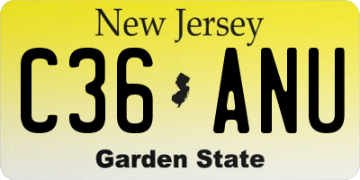 NJ license plate C36ANU