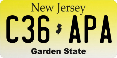 NJ license plate C36APA