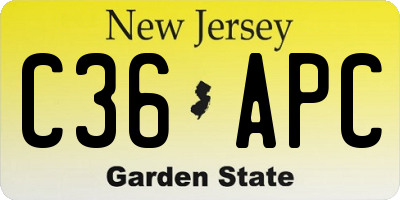 NJ license plate C36APC