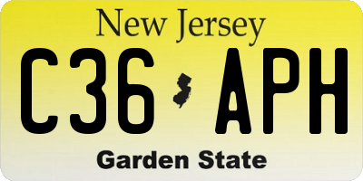 NJ license plate C36APH