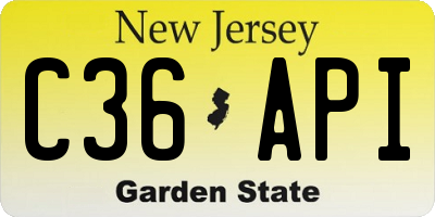 NJ license plate C36API
