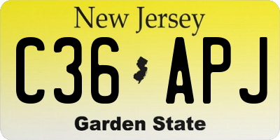 NJ license plate C36APJ