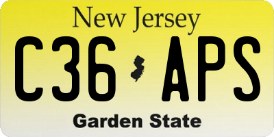 NJ license plate C36APS