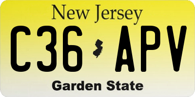 NJ license plate C36APV