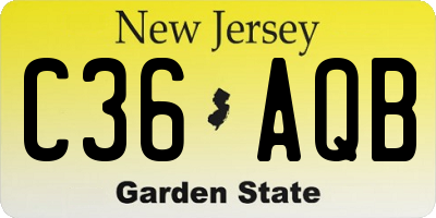 NJ license plate C36AQB