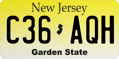 NJ license plate C36AQH