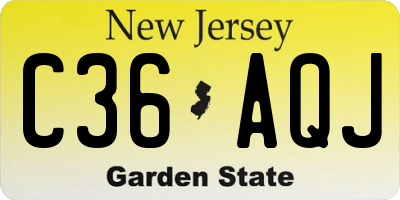 NJ license plate C36AQJ