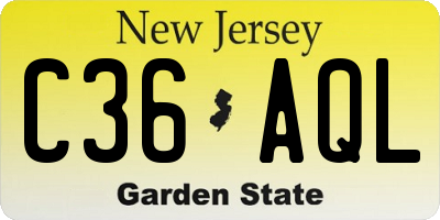 NJ license plate C36AQL
