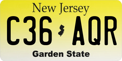 NJ license plate C36AQR