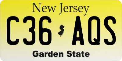 NJ license plate C36AQS