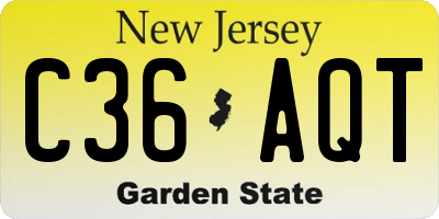 NJ license plate C36AQT