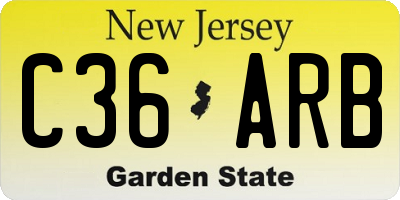 NJ license plate C36ARB