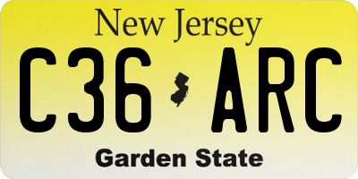 NJ license plate C36ARC