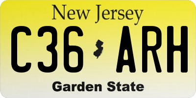 NJ license plate C36ARH