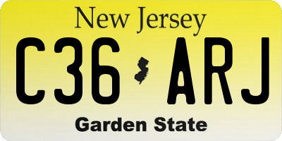 NJ license plate C36ARJ