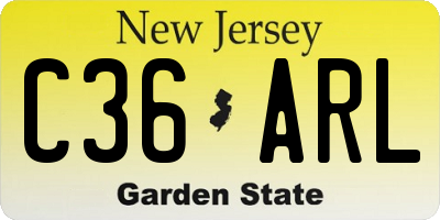 NJ license plate C36ARL
