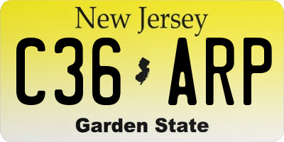 NJ license plate C36ARP