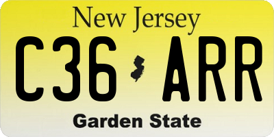 NJ license plate C36ARR