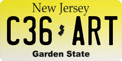 NJ license plate C36ART