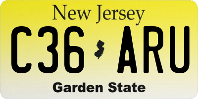 NJ license plate C36ARU