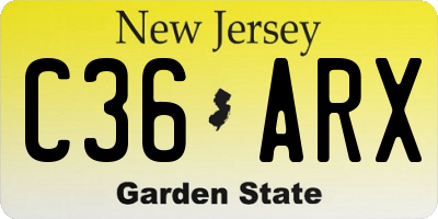 NJ license plate C36ARX