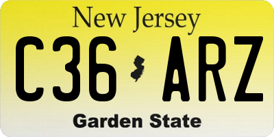 NJ license plate C36ARZ