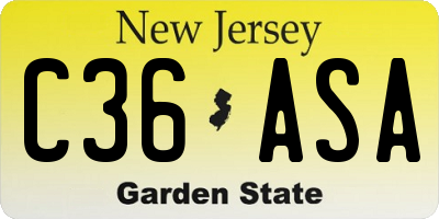 NJ license plate C36ASA