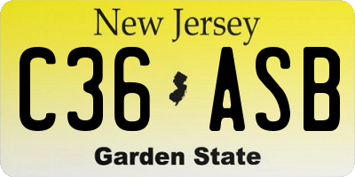 NJ license plate C36ASB