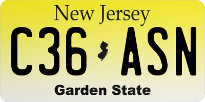 NJ license plate C36ASN