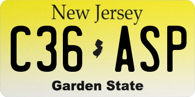 NJ license plate C36ASP