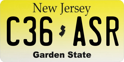 NJ license plate C36ASR