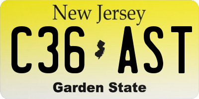 NJ license plate C36AST