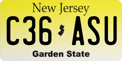 NJ license plate C36ASU