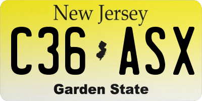 NJ license plate C36ASX