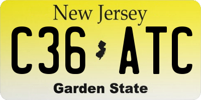 NJ license plate C36ATC