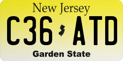 NJ license plate C36ATD