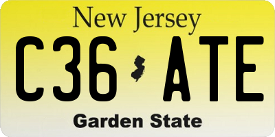 NJ license plate C36ATE