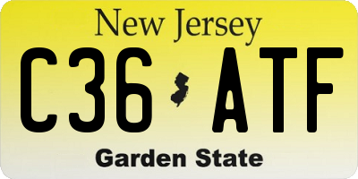 NJ license plate C36ATF
